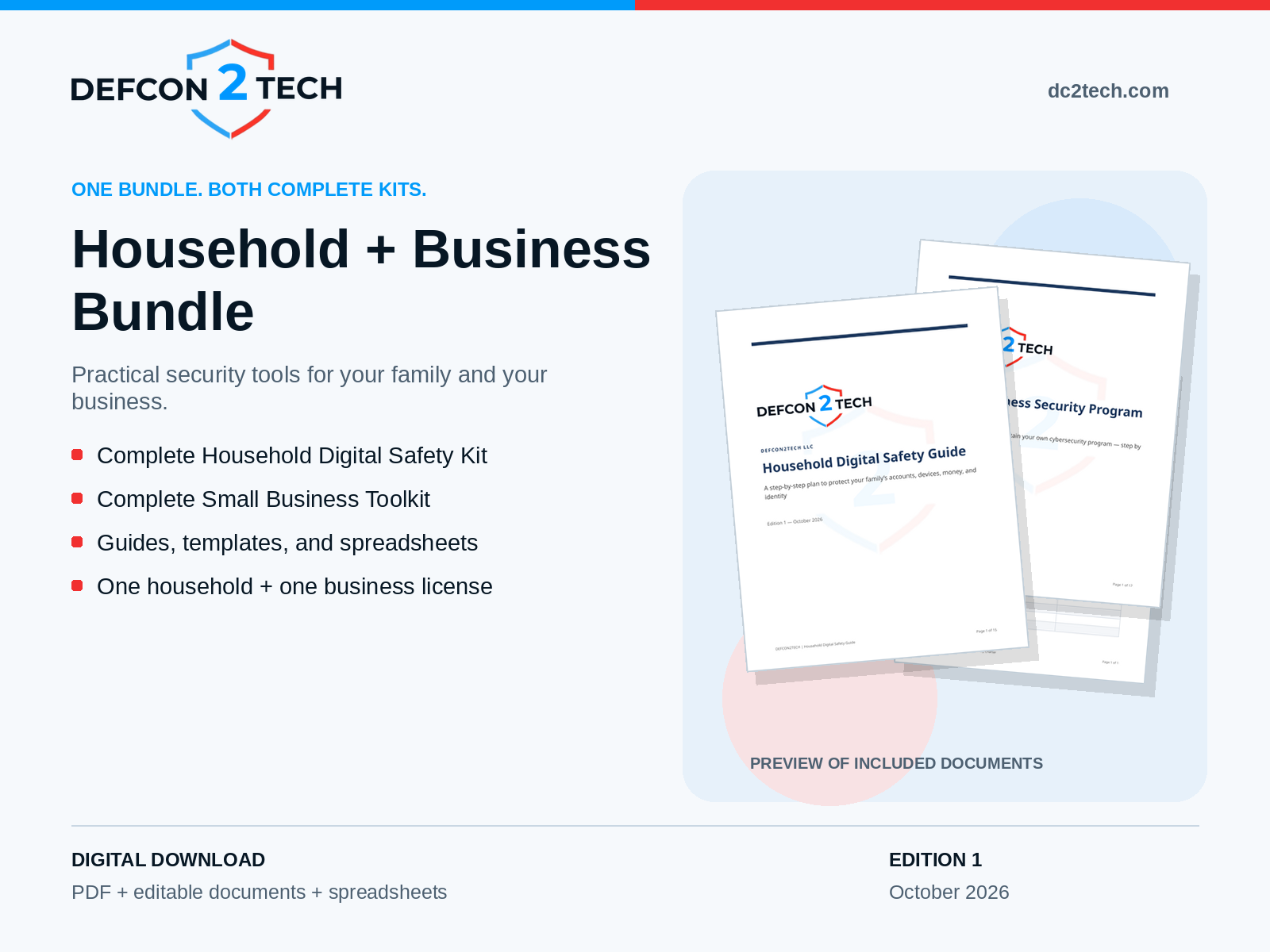 Household and Business Bundle with both complete digital security kits, Edition 1